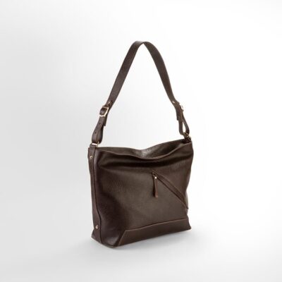کیف دوشی زنانه چرم طبیعی مدل السا رنگ قهوه‌ای