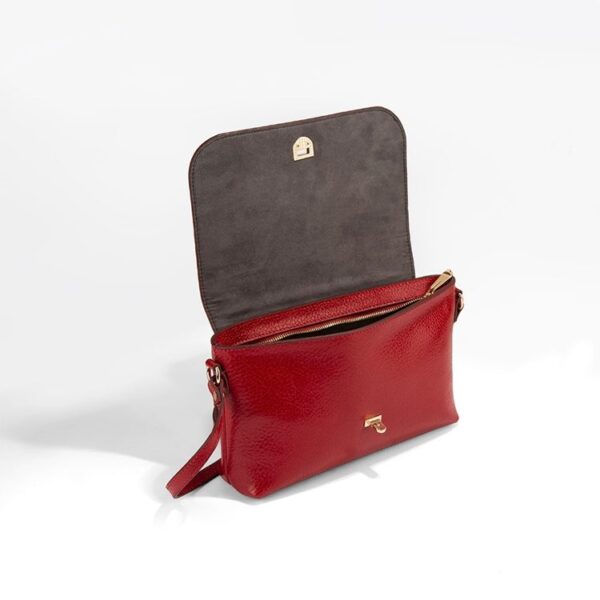 کیف دوشی چرمی اصل زنانه مدل لیدی نایت رنگ قرمز