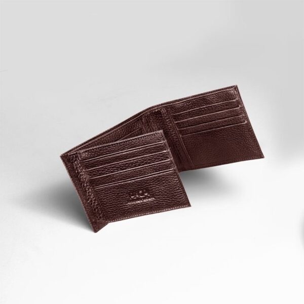 کیف پول جیبی چرم طبیعی مردانه مدل کلاسیک رنگ قهوه‌ای جادار