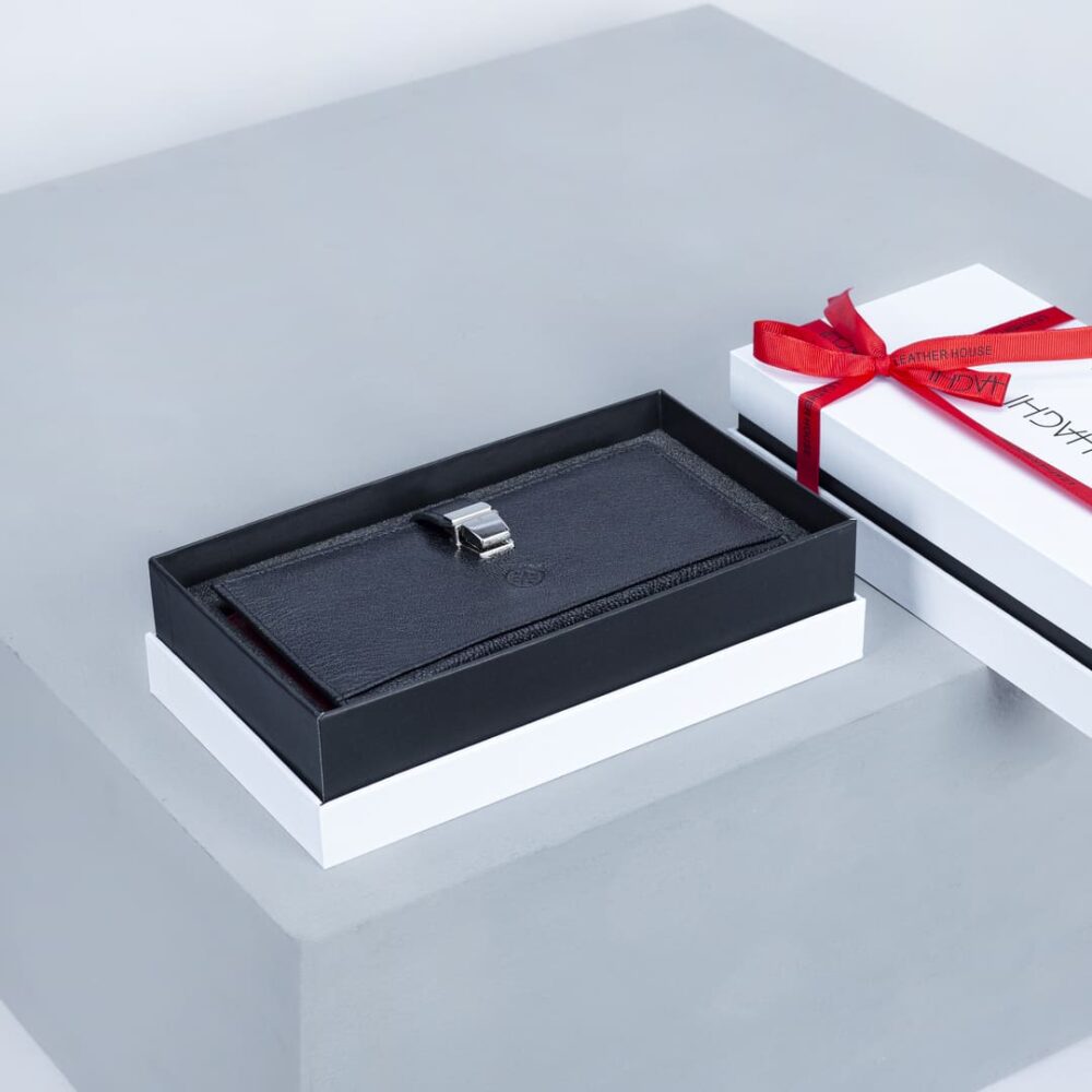 کیف پول زنانه مشکی گلبهی Z2RB(10)